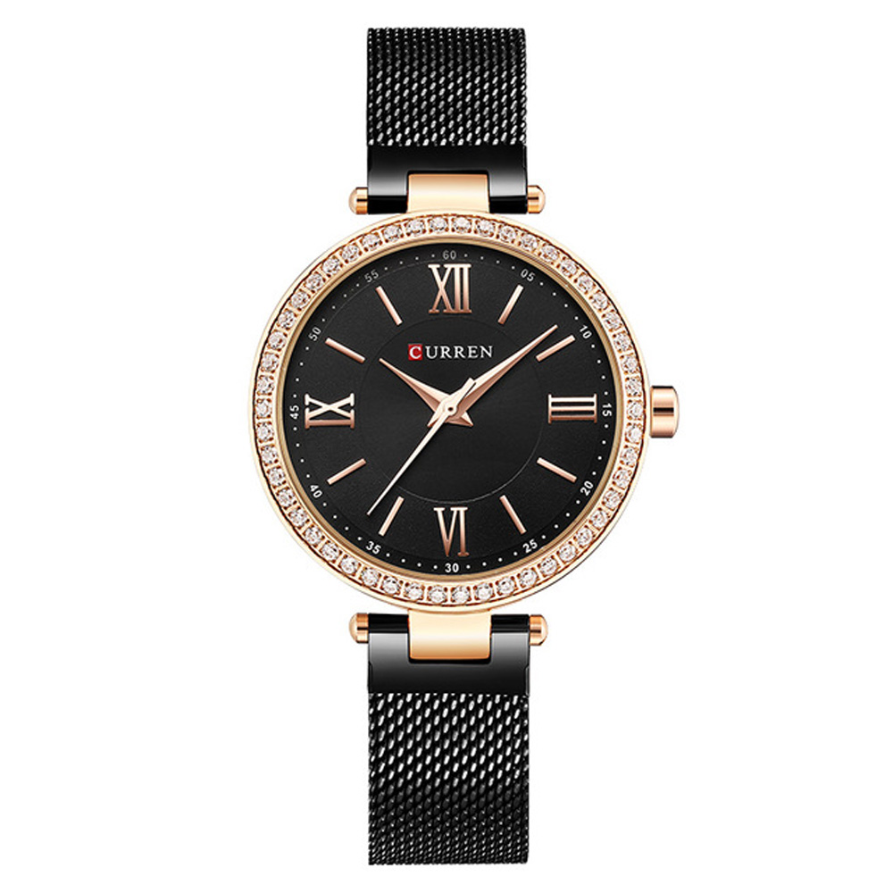 curren stainless steel black water resistant