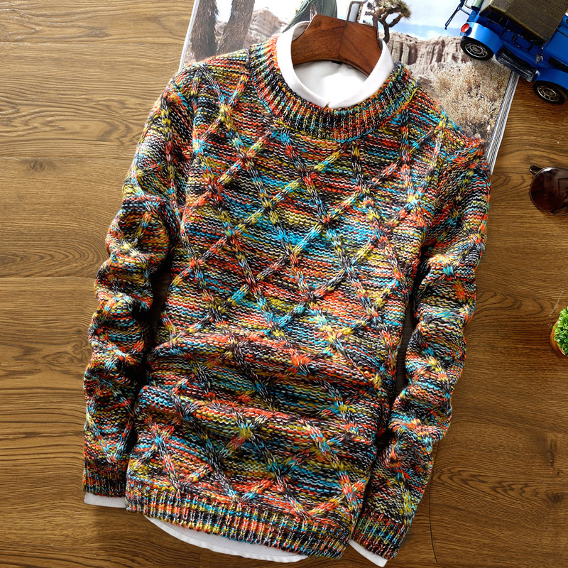 2017 New Fashion Mens Christmas Sweater Casual Slim Fit Male Clothing Long Sleeve Knitted Pullovers Winter Thick Sweater Men D1892902