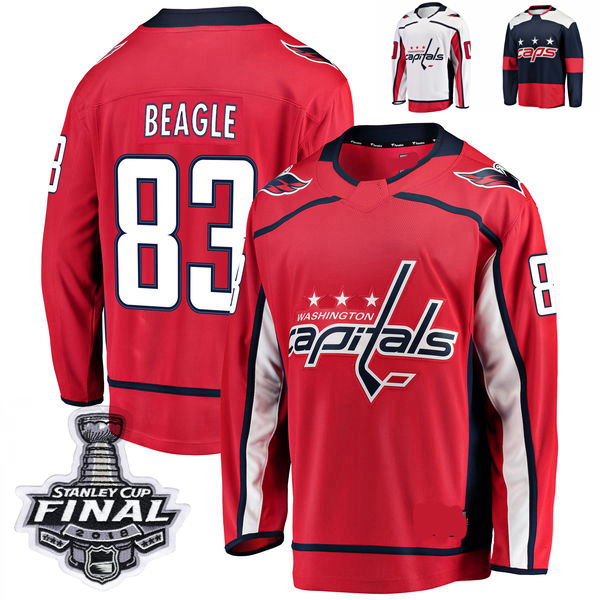 

2018 Stanley Cup Final Washington Capitals Stadium Series Jay Beagle Hockey Jerseys 83 Jay Beagle Stitched Jersey Custom Name Jersey, Custom white