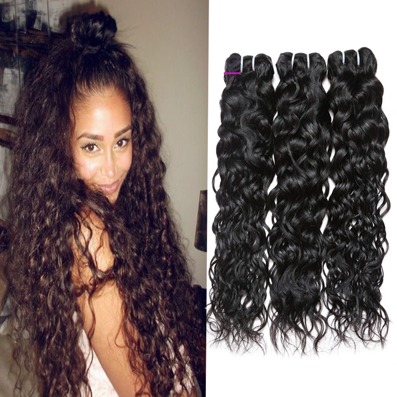 

Good Brazilian Body Loose Deep Wave Curly Hair Weft Kinky Straight Human Hair Bundles Peruvian Indian Malaysian Hair Extensions Dyeable, Water wave