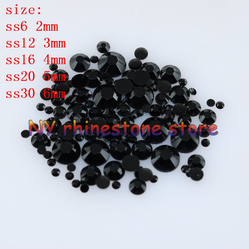 

1000-10000pcs/bag 2-6mm Black Resin Crystal Rhinestones FlatBack Super Glitter Nail Art Strass Wedding Decoration Applique Non HotFix 04