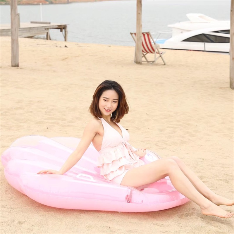 

Inflatable Scallop Summer Floating Row Children Adult Rowing Boat Swim Ring Surfing Beach Pool Water Floats Mat Safety Products 68JL Y