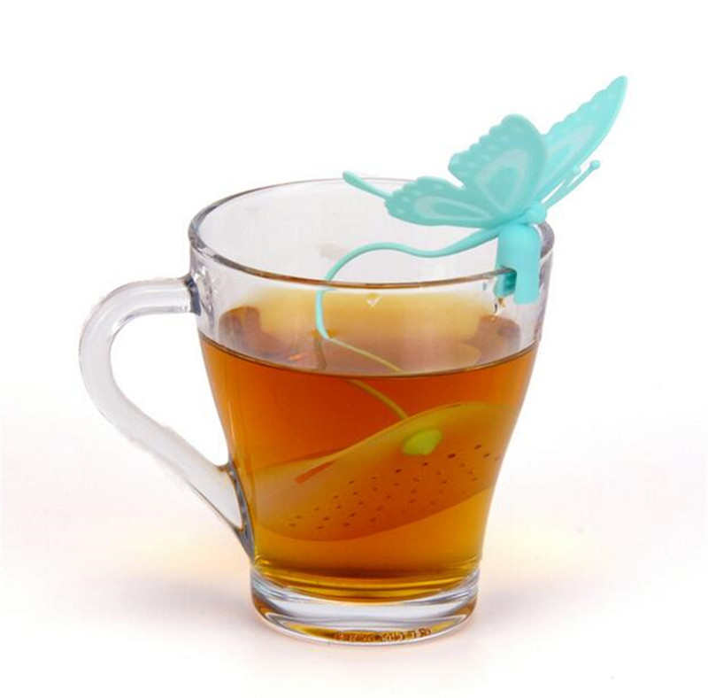 

Tea Strainer Silicone Butterfly Design Loose Tea Leaf Maker Bag Strainer Coffee Spice Infuser Filter Tools Cocorful
