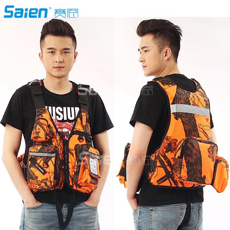 

Fly Fishing Vest Pack Adjustable for Men and Women, Orange camo