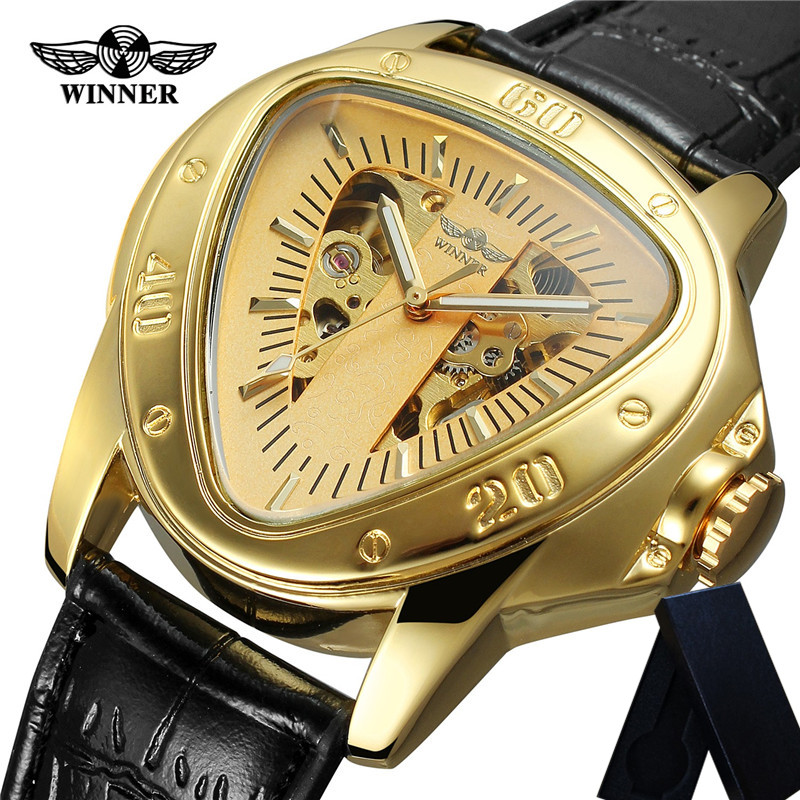 Winner 2017/ Mode Homme montres pour homme remontage m/écanique Leather montre m/âle Montre-bracelet Produit de marque de luxe montre de Business