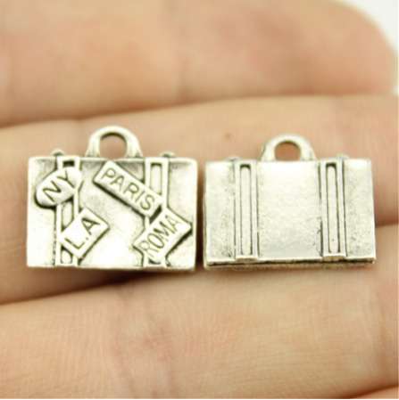 

WYSIWYG 5pcs 17*15mm 2 Colors Antique Silver, Antique Bronze Color Trunk Charms