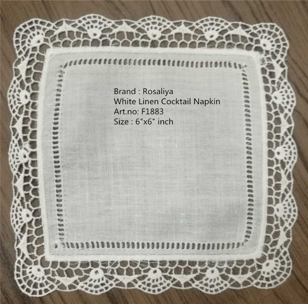 

Set of 120 Table Napkin 6"x 6"inch Square Coaster White Linen Cocktail Napkins dress up any Cocktail Party