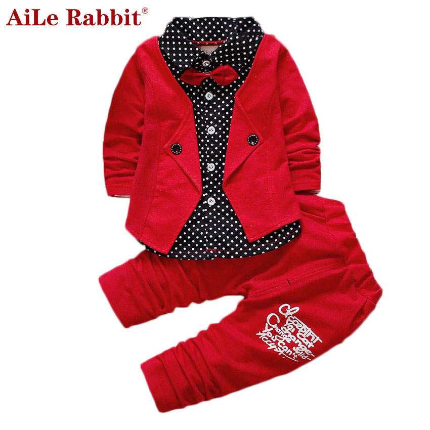 

Boys Spring Two Fake Clothing Sets Kids Boys Button Letter Bow Suit Sets Children Jacket + Pants 2 pcs Clothing Set Baby, Green