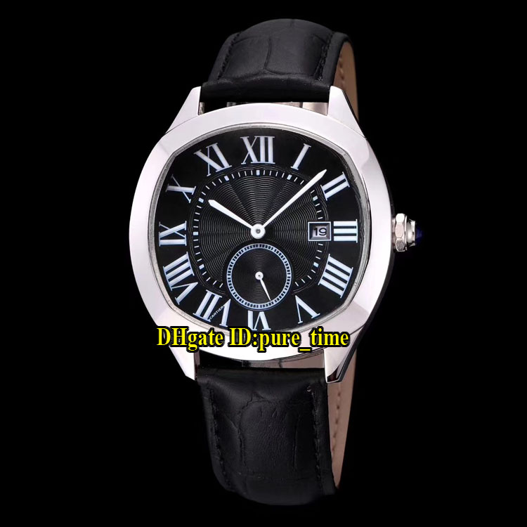 

40mm Drive De Date WSNM0009 Asian 1731 Automatic Black Dial Mens Watch Silver Steel Case Leather Strap High Quality New Gents Watches, Car-c16e