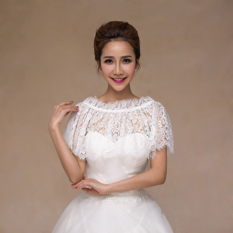 

2018 New Summer Embroidered Lace Shrug Shawl Wedding Bolero Women Bolero Wedding Jacket jaqueta feminina Wedding Accessories, Red