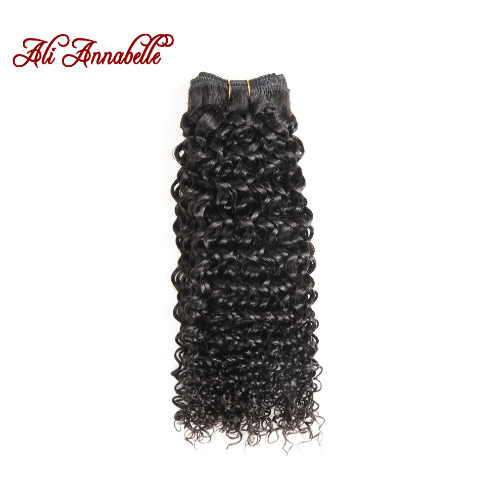 

ALI ANNABELLE HAIR Brazilian Kinky Curly Hair 100% Human Weave Bundles Natural Color Remy Bundles Free Shipping