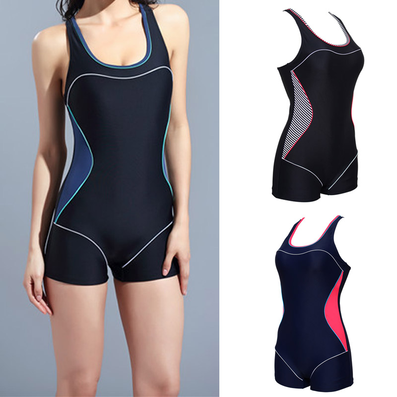 

Womens Bathing Suits Sport Swimwear One Piece Boyleg Scoop Race Swimsuit Tankini, Red