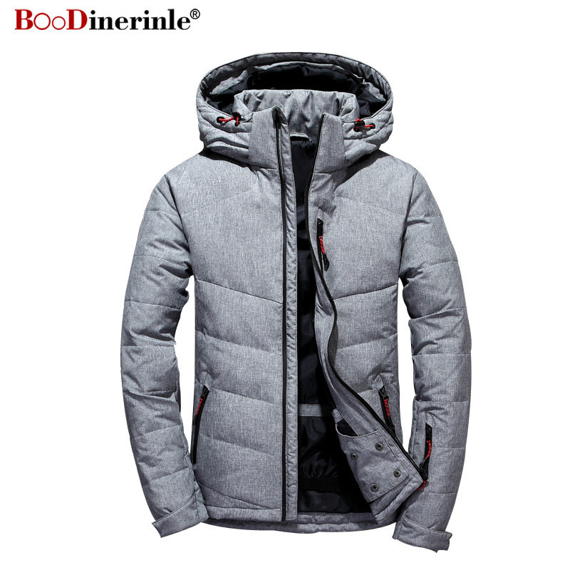 2018 Winter Men's Coat New Leisure Youth Men's Thick Slim Down Jackets Autumn Warm Plus Size 3XL Male Gray Basic Outwear YR158 L18101103