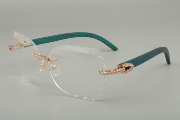 

2019 new fashion high-end carved glasses frame 8300817 diamond series blue / color / hand-carved wooden glasses frames, 58-18-135mm
