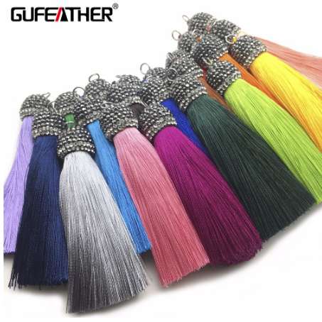 

GUFEATHER L78/9CM/silk tassels/jewelry accessories/Drilling cap/diy jewelry/accessories making /Hand made/embellishments