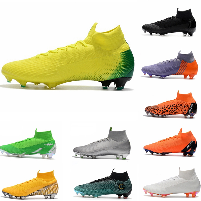 

Mens Mercurial Superfly VI 360 Elite Ronaldo FG CR soccer shoes chaussures football boots high ankle Soccer Cleats