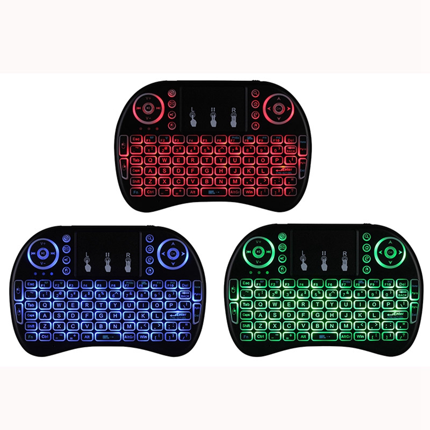 

Rii I8 Fly Air Mouse 2.4G Colorful Backlit Backlight Wireless Touchpad Keyboard For PC Pad Android TV Box MXQ PRO X96 Mini