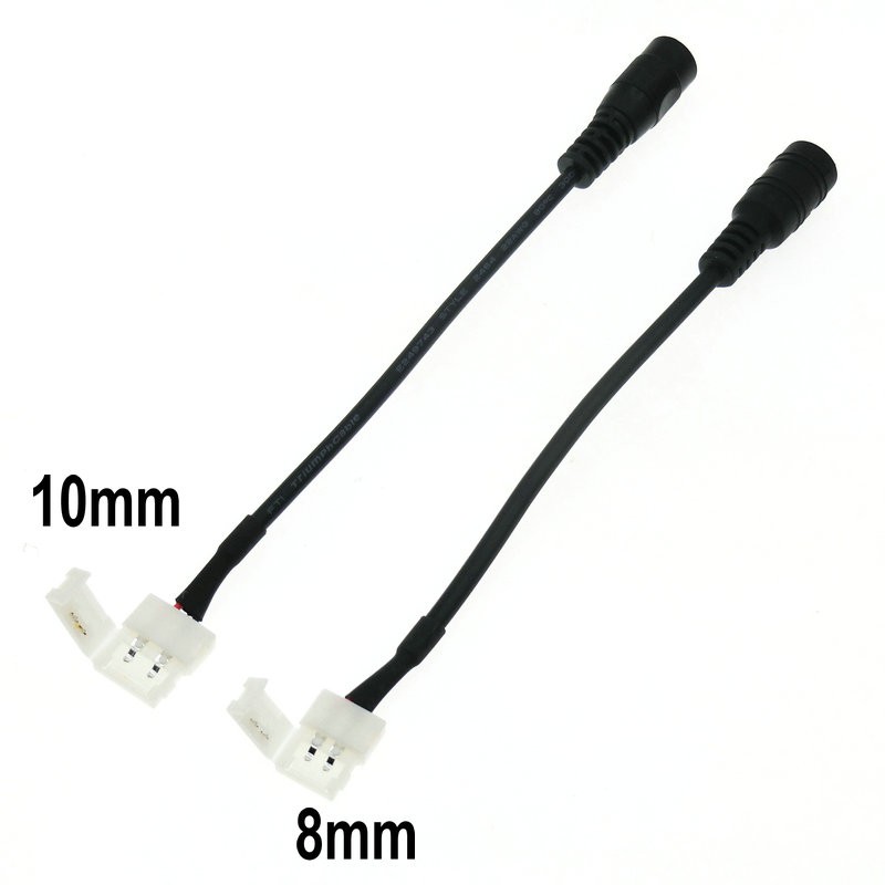 

DC Connect Wire Cable to 2Pin 8mm 10mm Clip Free Welding Connector for SMD 5050 3528 LED Strip Light