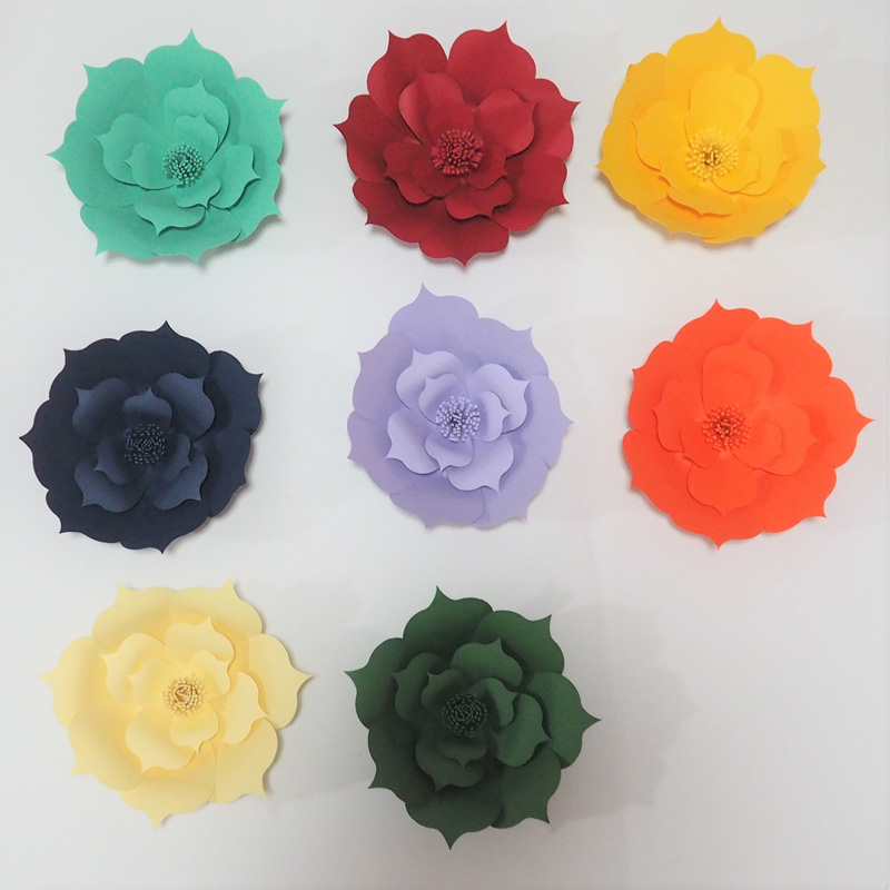 

2 Pieces Half Made Giant Paper Flowers For Showcase Wedding Backdrops Props flores artificiais para decora o 3 Sizes Options, Ivory