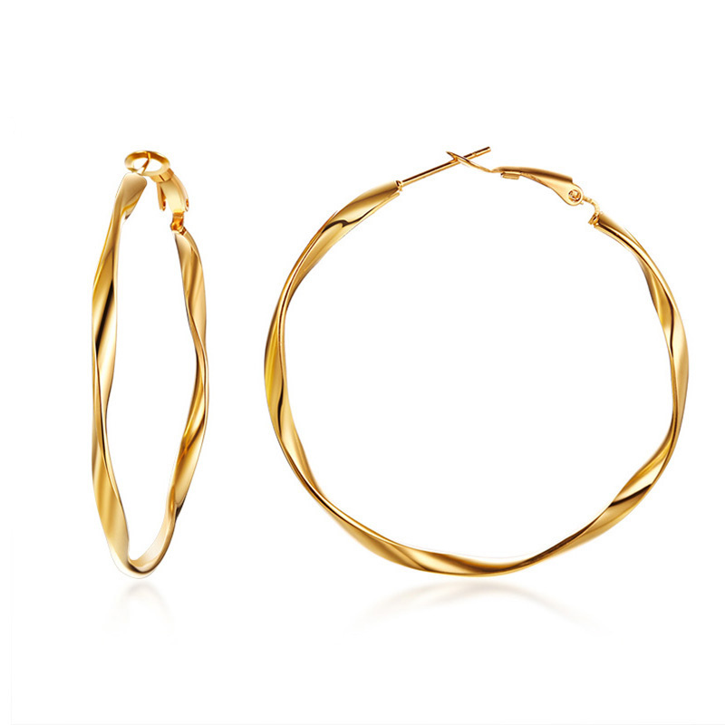 

Trendy Large Hoop Earrings for Women Gold Color Earing Stainless Steel Circle Earrings Female Jewelry oorbellen