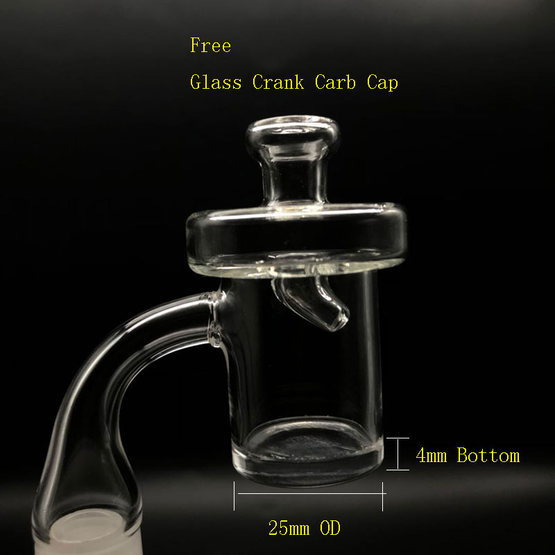 

New 2mm XL Quartz Banger 4mm Bottom Nails With Crank Carb Cap 10mm 14mm 18.8mm Male Female Quartz Bangers Nail For Bong
