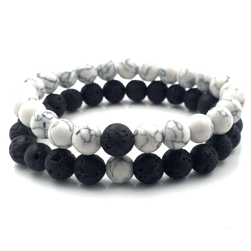 PULSERA DE LAVA MANO FATIMA ROCA VOLCÁNICA 8 MM PULSERAS NATURAL AJUSTABLE