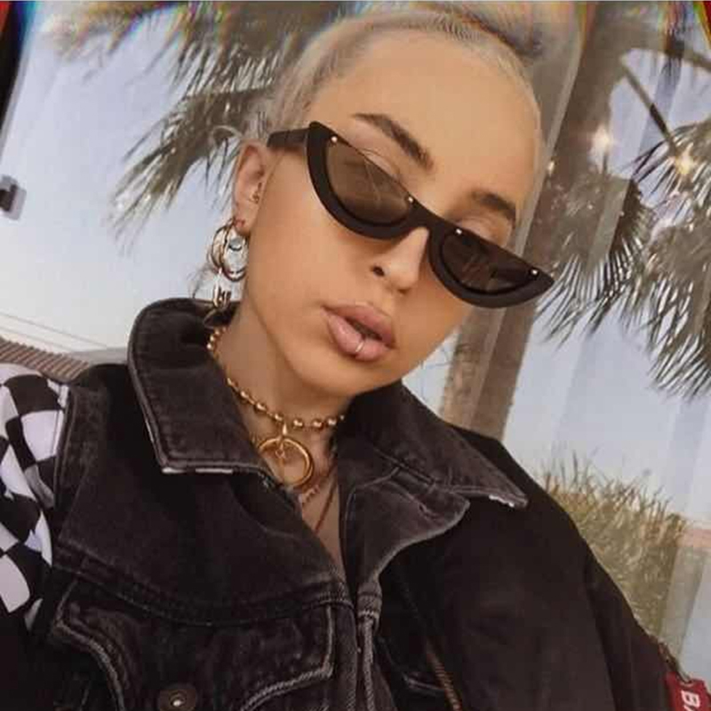 

Fshion Cool Trendy Half Frame sunglasses Rimless Cat Eye Sunglasses Women Fashion Clear Brand Designer Sun glasses For Female Oculos de sol