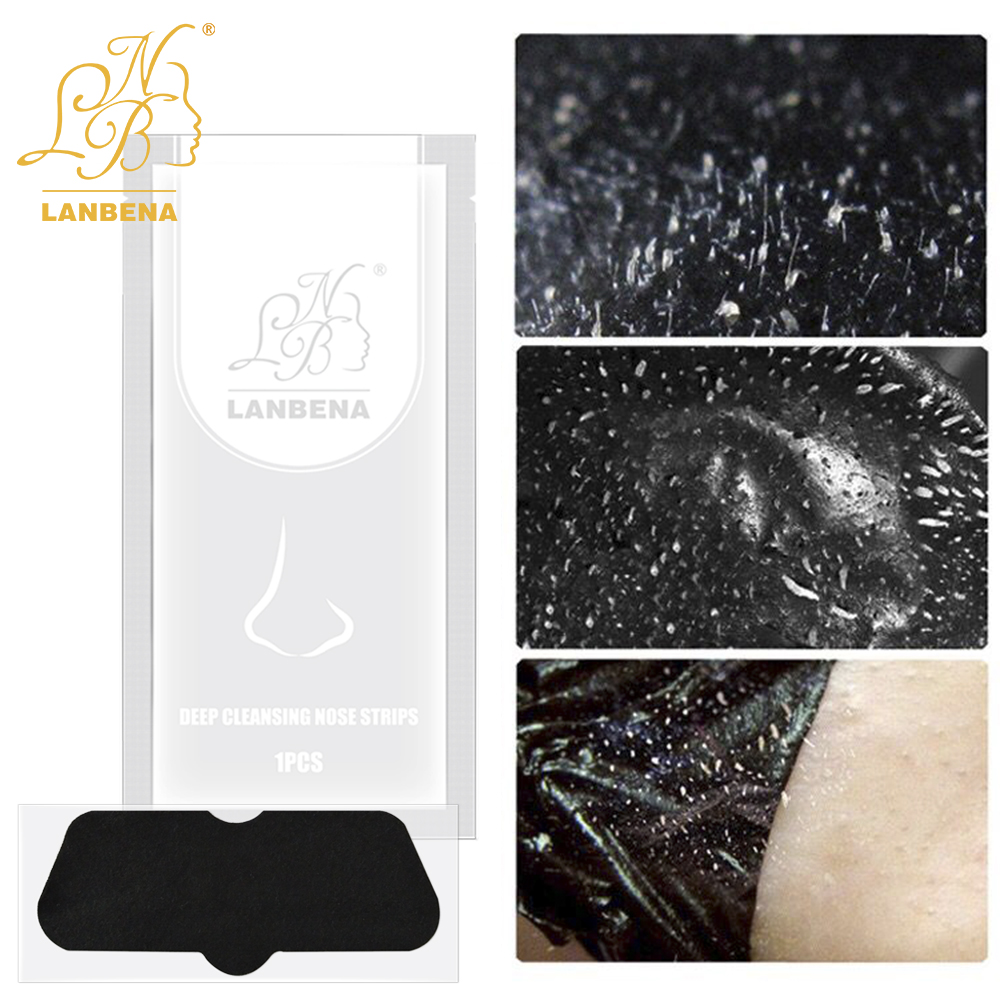 LANBENA Bamboo Charcoal Noas Mask Face Mask Blackhead Remover Pore Strip Black Mask Peeling Acne Treatment Skin Care 10 PCS