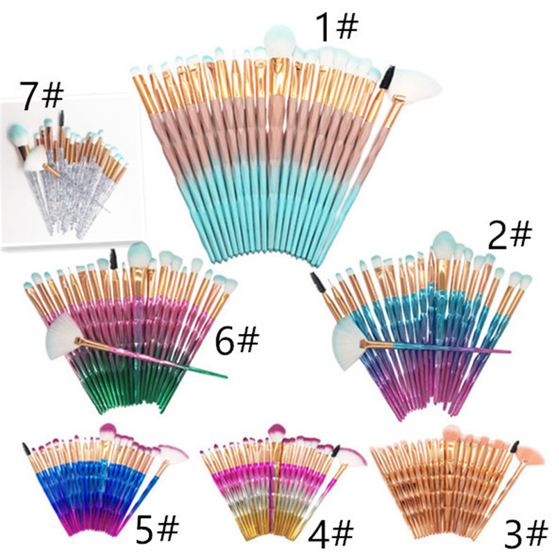 

Newest 20pcs diamond Makeup Brushes Sets Powder Foundation Eyeshadow Brush Kits Make Up Brushes Professional Makeup Beauty Tools dhl free