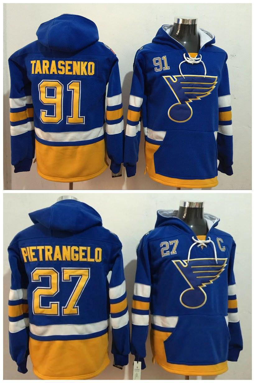 

2017 Winter Classic Hockey Jerseys St. Louis Blues 27 Alex Pietrangelo 91 Vladimir Tarasenko Hoodie Pullover Sports Sweatshirts Jacket, Blue