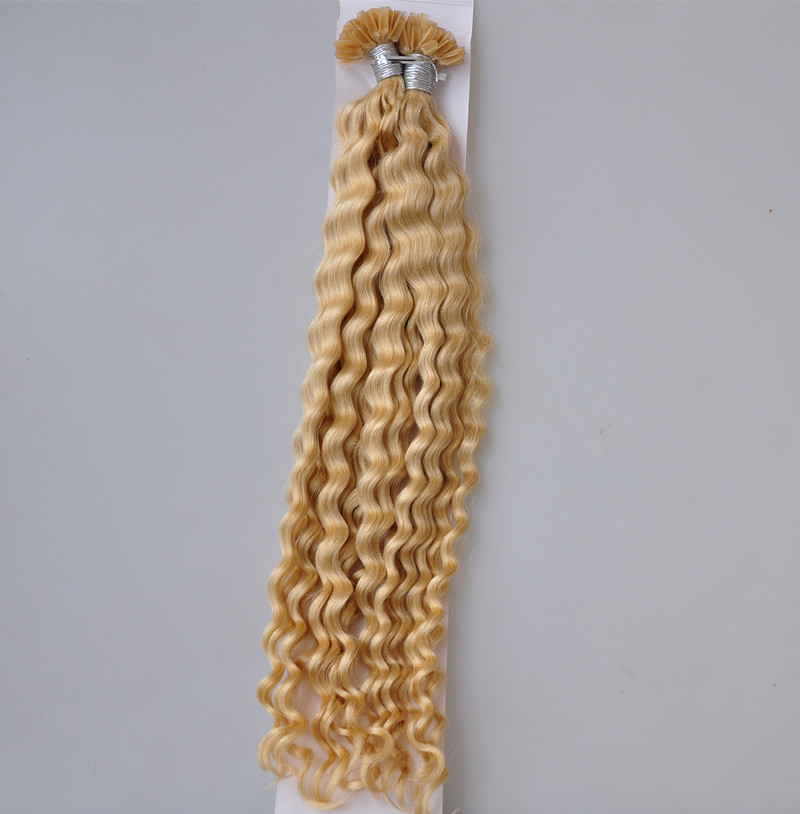 

Grade 8A--Prebonded italian keratin hot fusion Hair Double Drawn 100% Human Hair U tip/Flat tip/I tip Deep wave hair, 0.8g/s&300s/Lot