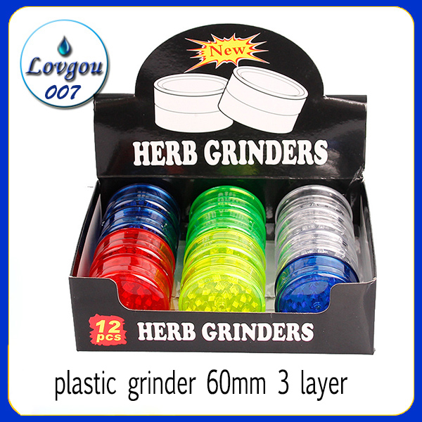 

plastic grinder 60mm 3 layer herb grinder for smoking 4 colors plastic teeth fit colorful grinders fast shipping