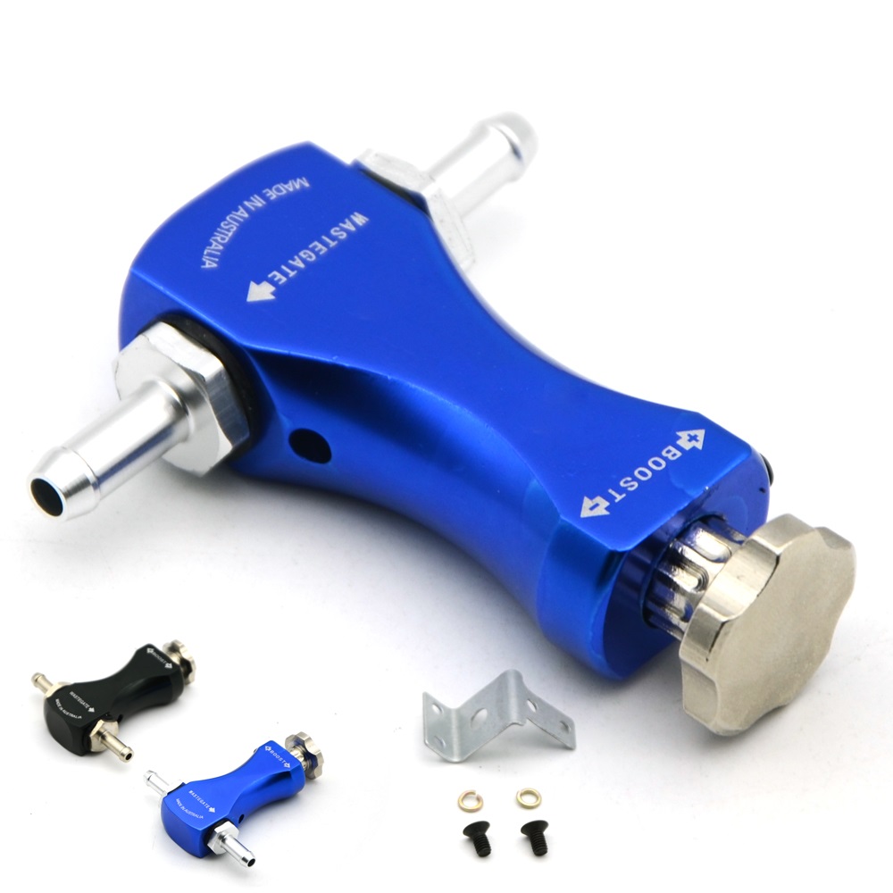 

Universal Adjustable Boost-Tee Manual Boost Controller Turbocharger Black/ Blue Color With Original Logo
