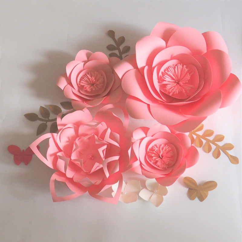 

DIY 6PCS Giant Paper Flowers 3 Leaves 2 Butterfly Flores Artificiales Fleur Artificielle Wedding & Event Backdrop Party Nursery, Custom order (please note)