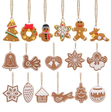 

17Pcs Polymer Clay Deer Snowman Doll Chrismas Tree Decorations Pendant Navidad Ornaments New Year Christmas decorations for home