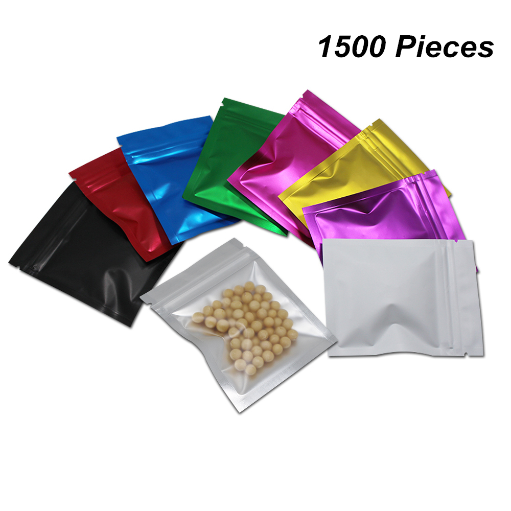

7.5x10cm Front Clear Zipper Lock Aluminum Foil Food Packaging Bags Mylar Foil Reusable Package Pouch With Notch Tear
