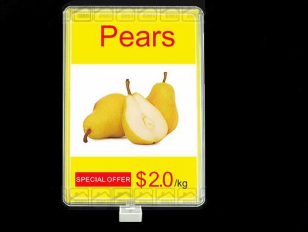 

Wholesale 10sets A4 POP advertising poster price tag display holder for supermarket fashion strong Magnetic base price menu photo frame