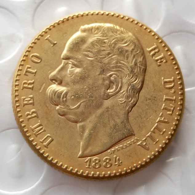 

Italy 1884 Umberto 50 Lire Gold Coin Copy Coins home decoration accessories cheap factory price