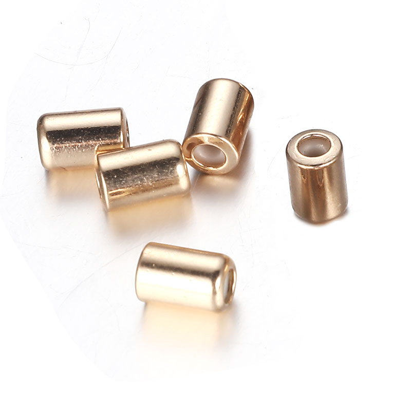 

200PCS 5x3mm New Copper Accessories Findings Simple Style Gold Color Cylinder Flat Round Beads for Bracelet Jewelry DIY Making, Blue;slivery