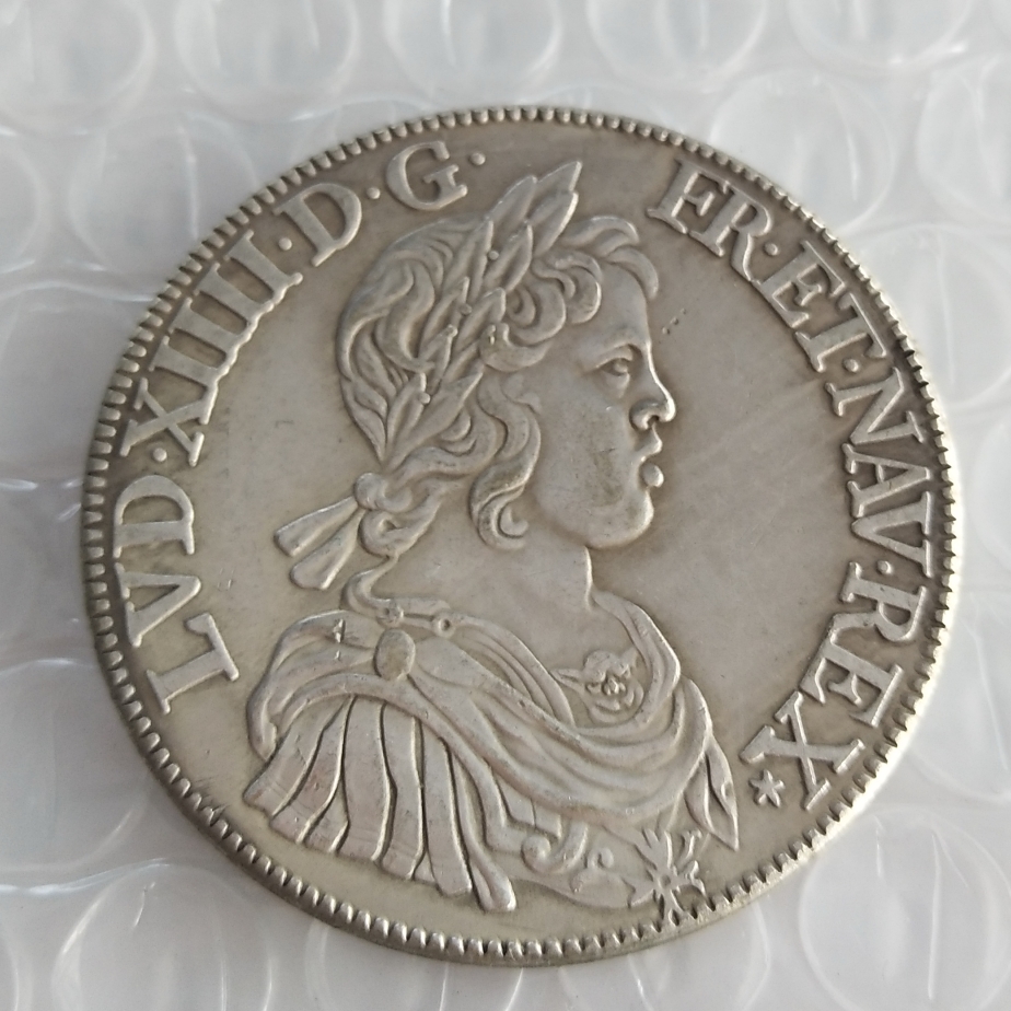 

France LOUIS XIV -1'ECU 1644 Copy coin Brass Craft Ornaments replica coins home decoration accessories