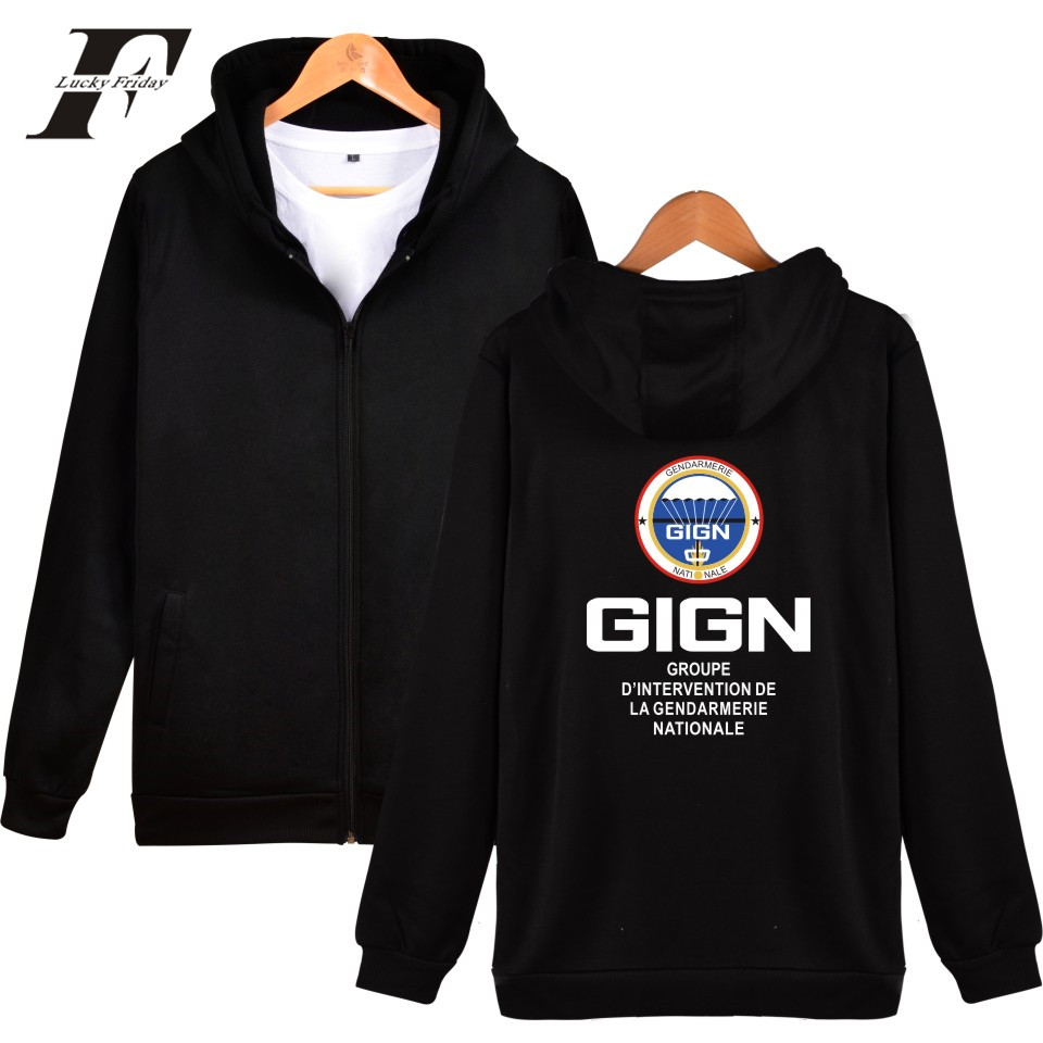 

GIGN Gendarmerie 2017 Hoodies Men Zipper Fashion Style Hoodies Men Hip Hop Streetwear Long XXXXL Plus Size, Navy blue