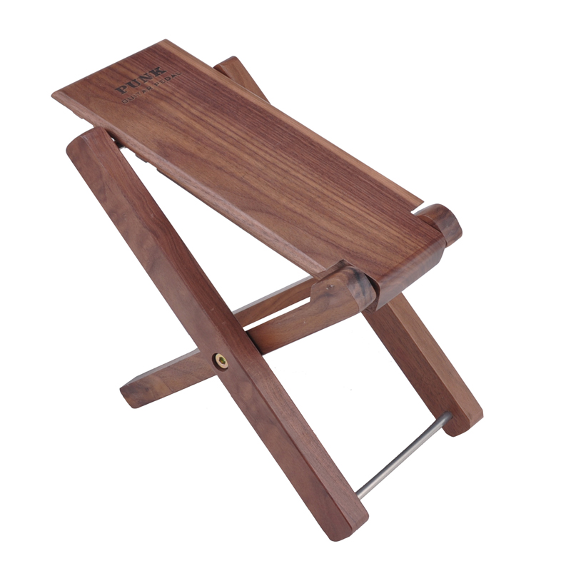 Guitar Footstool Black Walnut Solid Wood Guitar Pedal Guitar Foot Rest Stool Pedal 4-Level Adjustable Folding Wood Footstool Pedal-image-560178783