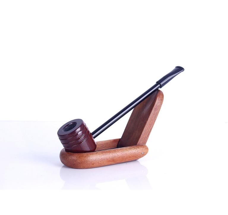 

Wooden Mini pipe, hammer, depicting pipe, mahogany straight rod, male universal filter cigarette holder.
