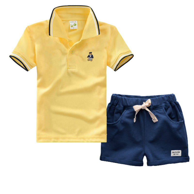 Haute Qualité Garçons D'été Vêtements Ensembles Coton À Manches Courtes T-shirt + Pantalon 2pcs Nouveau-Né Bébé Garçons Filles Vêtements Ensemble