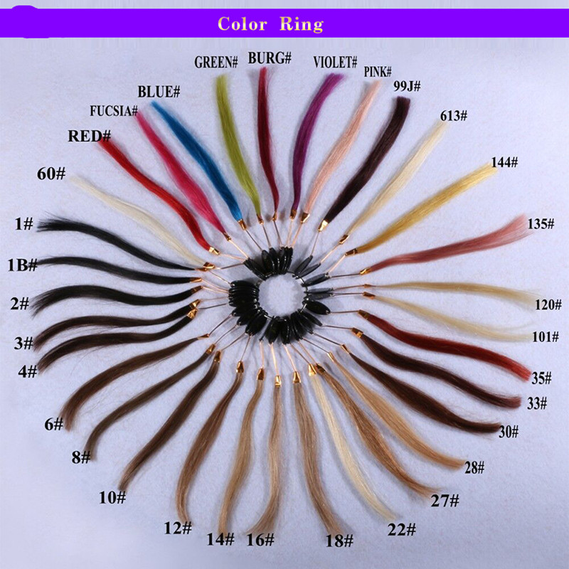 

ELIBESS HAIR Human Hair Color Chart Ring, #4