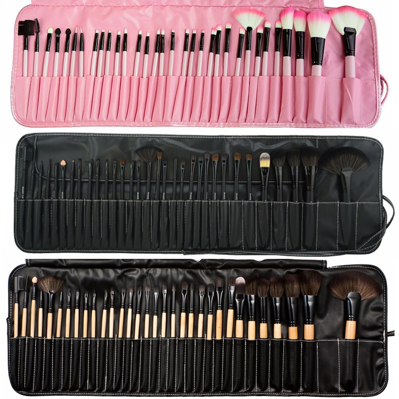 

32pcs Makeup Brushes Sets Pink Black Professional Wood Hand Face Foundation Eyeshadow Cosmetic Tool Make up Brush kit with Bag