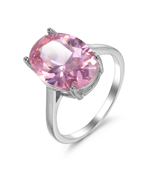 

Luckyshine 925 silver Pink Crystal Cubic Zirconia Women Rings NEW Luxury Women Jewelry Ring Wedding Party