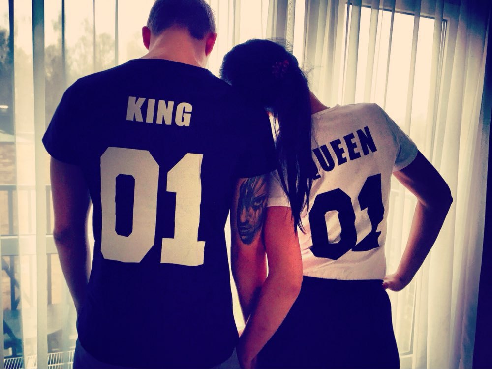 

Men Summer Tshirts Women Lovers Tees QUEEN 01 KING 01 Tees Short Sleeved Tops