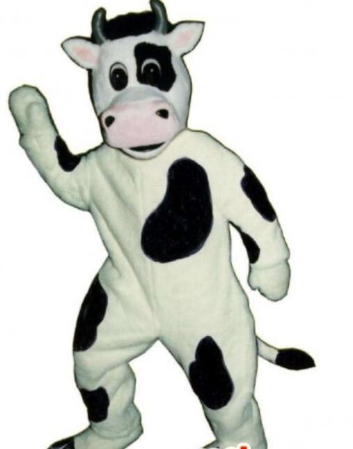 

Custom cow mascot costume add a logo Adult Size free shipping, White