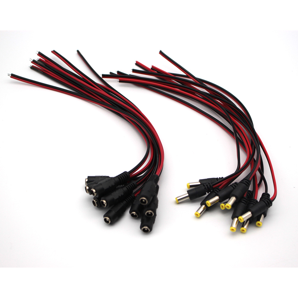 

30cm 5.5 2.1mm flat type male connector female led dc cable